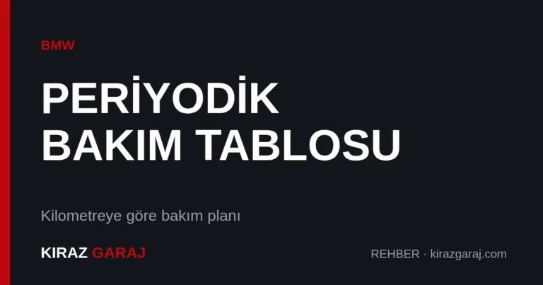 BMW periyodik bakım tablosu: CBS ile neyi ne zaman yapmalı?